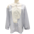 Load image into Gallery viewer, Loewe Blue / White Striped Asymmetric Cotton Blouse
