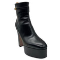 Load image into Gallery viewer, Valentino Black Platform Leather Ankle Boots with Gold VLogo Detail
