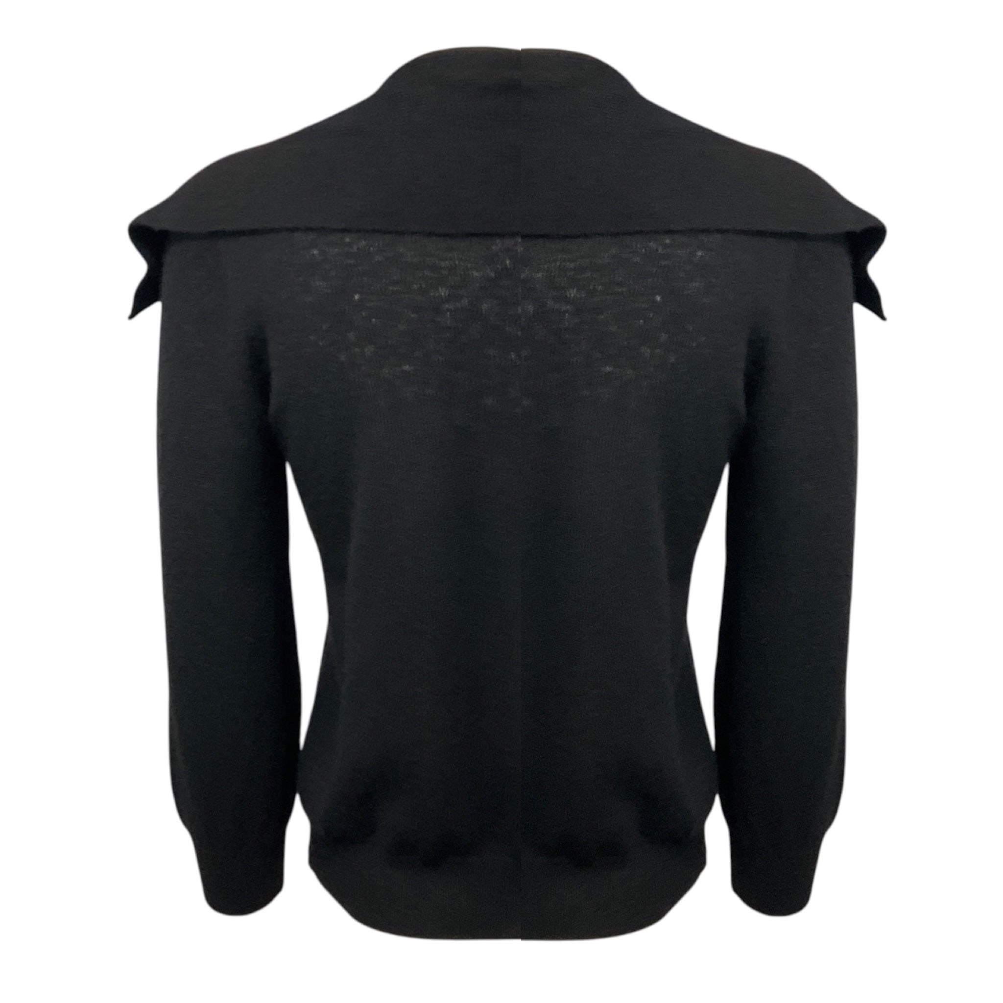 Christian Dior Black Cashmere Knit Sweater with CD Logo Pearl Buttons