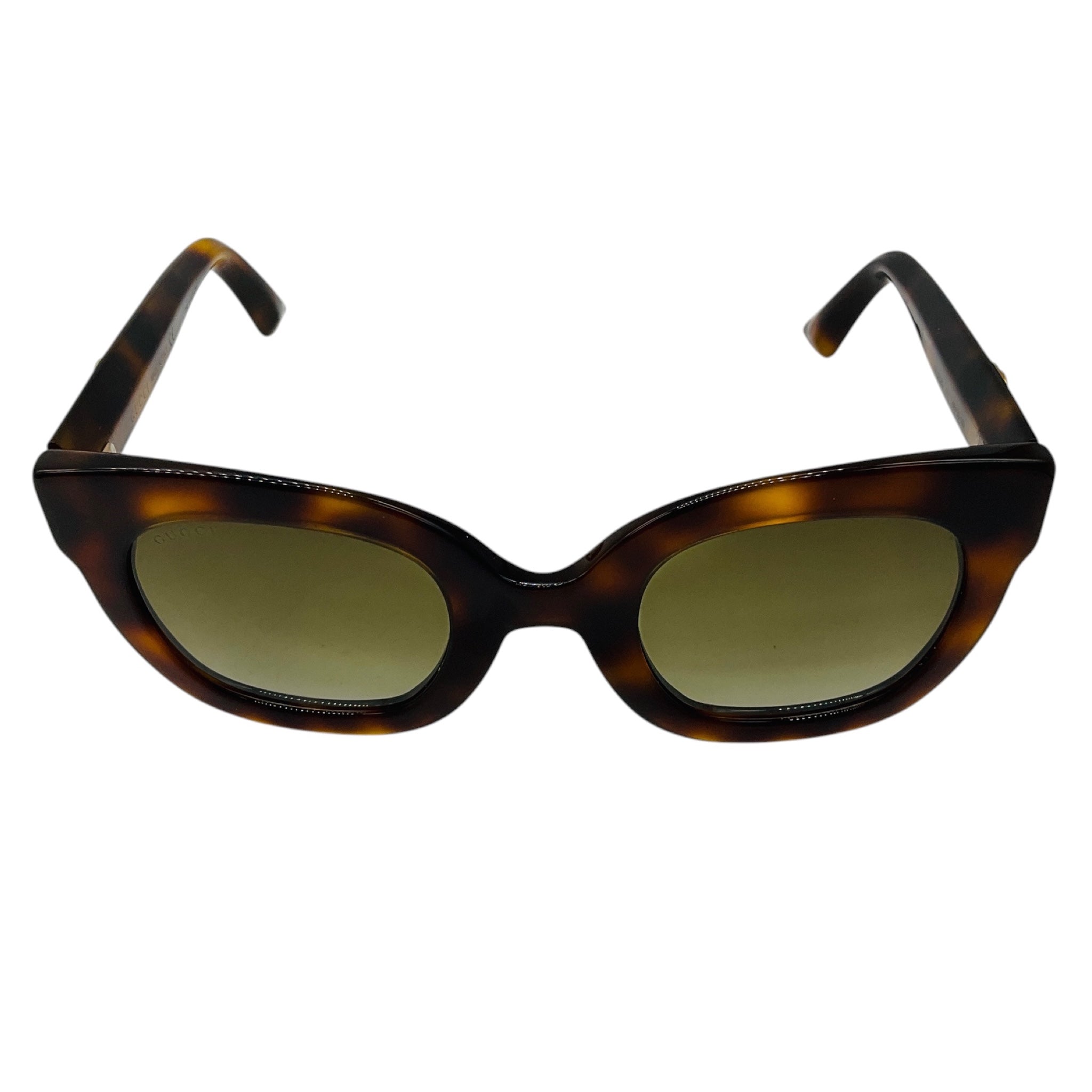 Gucci Havana Brown Tortoiseshell Gradient Lens Butterfly Acetate Sunglasses with GG Logo and Stars