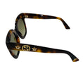 Load image into Gallery viewer, Gucci Havana Brown Tortoiseshell Gradient Lens Butterfly Acetate Sunglasses with GG Logo and Stars
