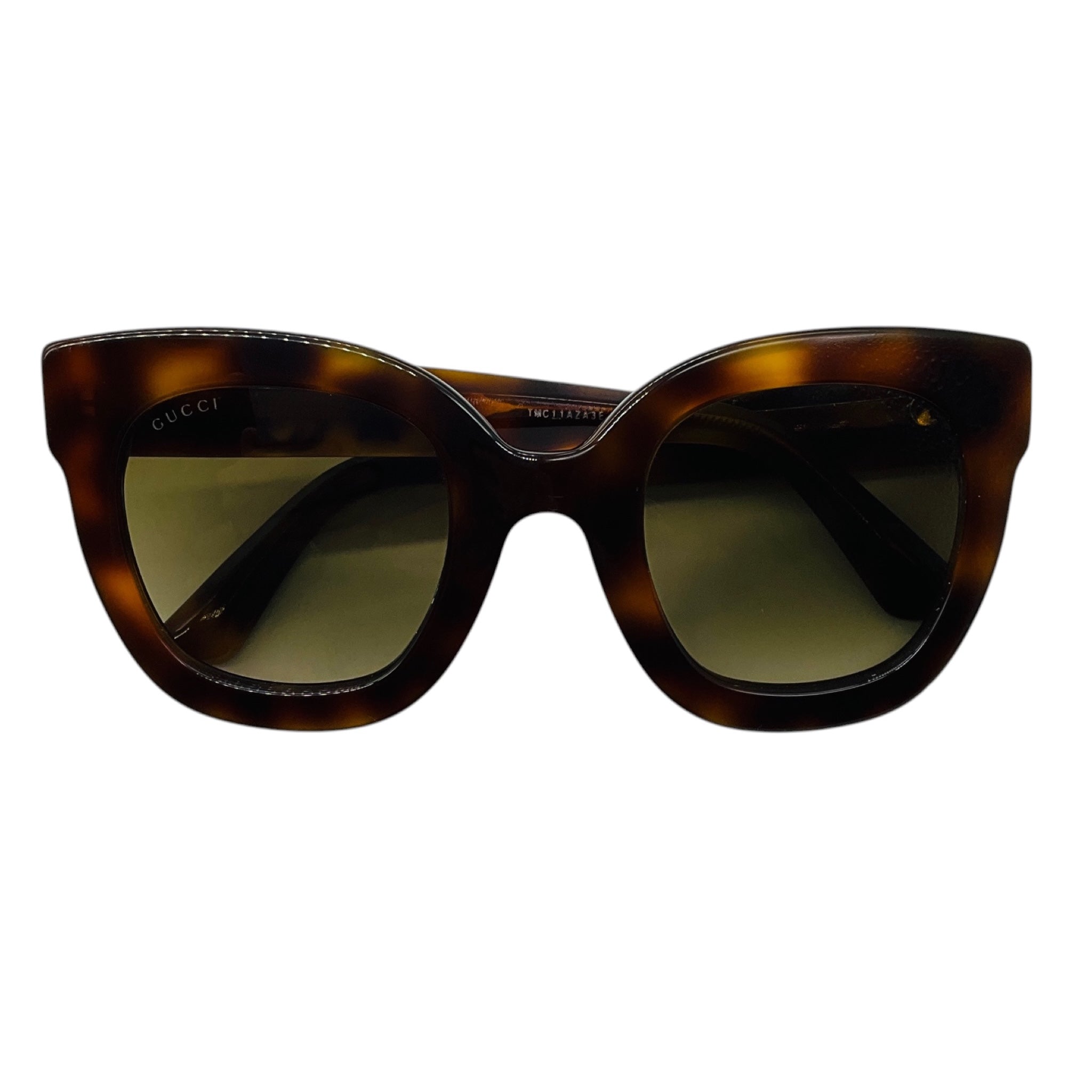 Gucci Havana Brown Tortoiseshell Gradient Lens Butterfly Acetate Sunglasses with GG Logo and Stars