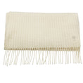 Load image into Gallery viewer, Christian Dior Ivory Fringed CD Logo Bee Embroidered Long Cashmere Knit Scarf
