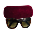 Load image into Gallery viewer, Gucci Havana Brown Tortoiseshell Gradient Lens Butterfly Acetate Sunglasses with GG Logo and Stars
