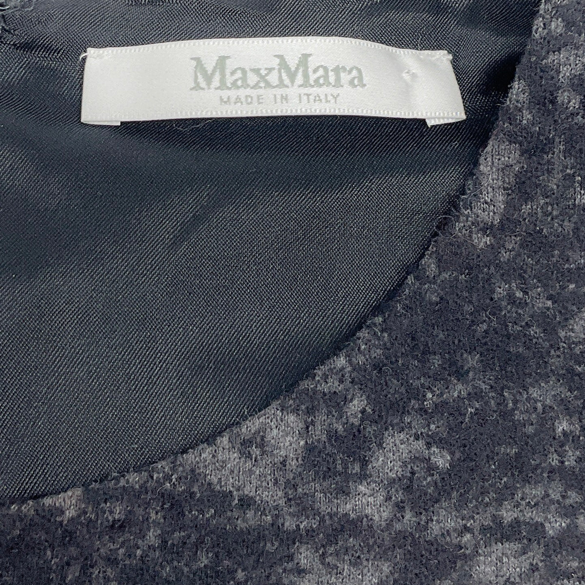 Max Mara Grey Wool Jacquard Dress