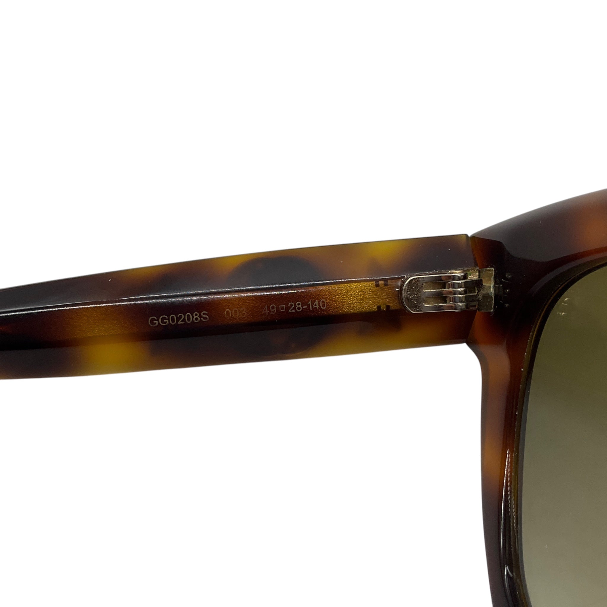 Gucci Havana Brown Tortoiseshell Gradient Lens Butterfly Acetate Sunglasses with GG Logo and Stars