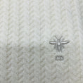 Load image into Gallery viewer, Christian Dior Ivory Fringed CD Logo Bee Embroidered Long Cashmere Knit Scarf
