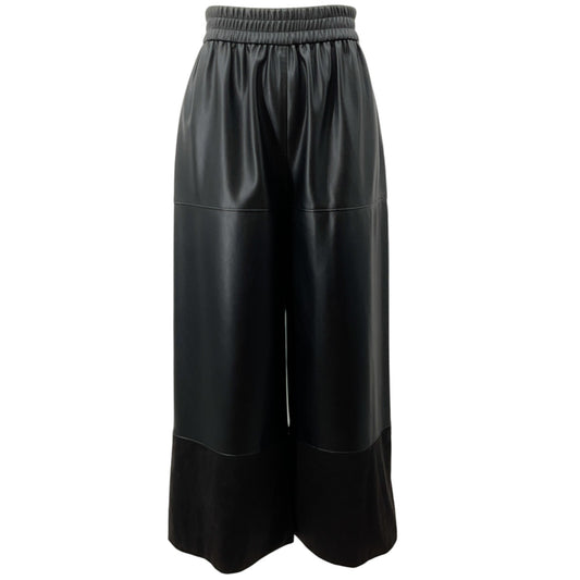 Alexis Black Faux Leather Cropped Wide Leg Pants
