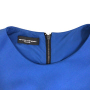 Narciso Rodriguez Blue Cap Sleeved Wool Midi Dress