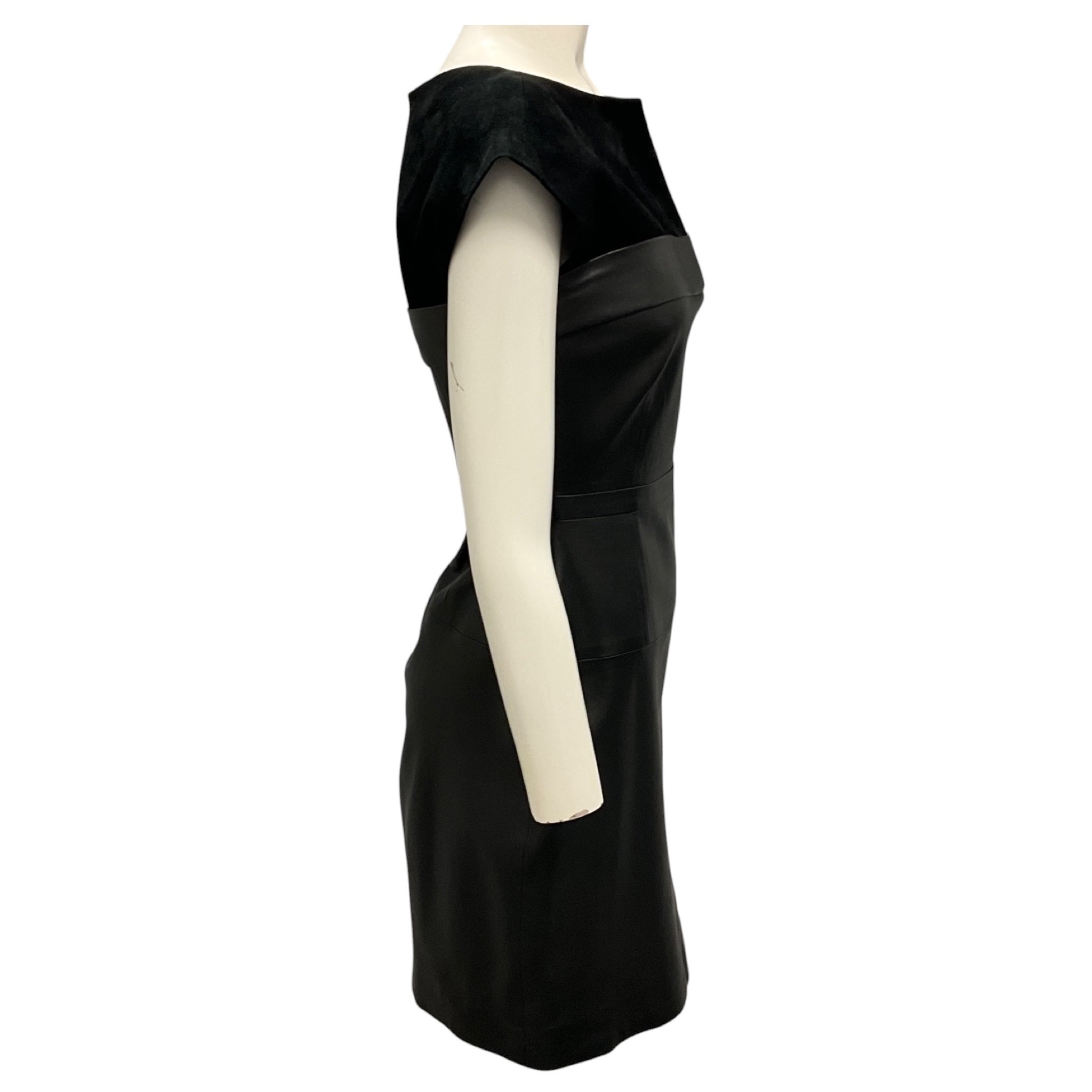 Gucci Black Suede and Leather Mini Dress