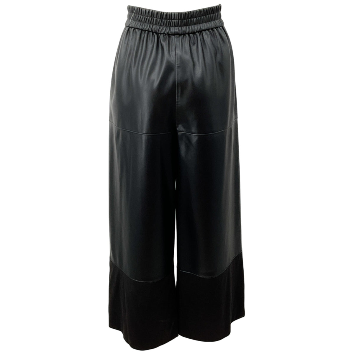 Alexis Black Faux Leather Cropped Wide Leg Pants