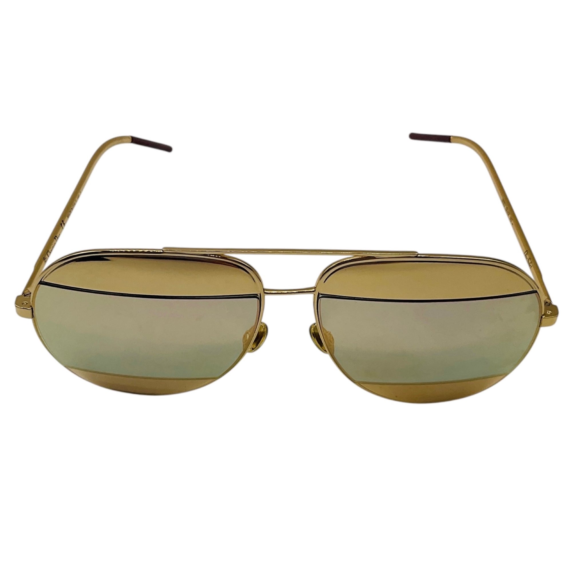Christian Dior Gold / Silver Dior Split 1 Metal Frame Aviator Sunglasses