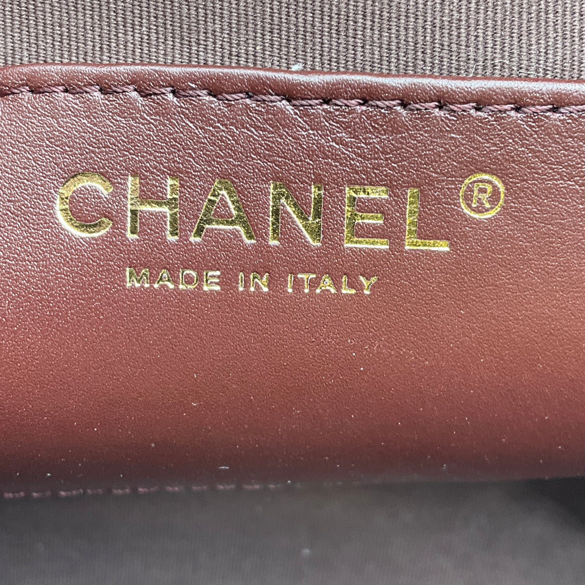 Chanel Burgundy 2023 CC Logo Quilted Lambskin Leather Shopper Tote Handbag with Brushed Gold Hardware