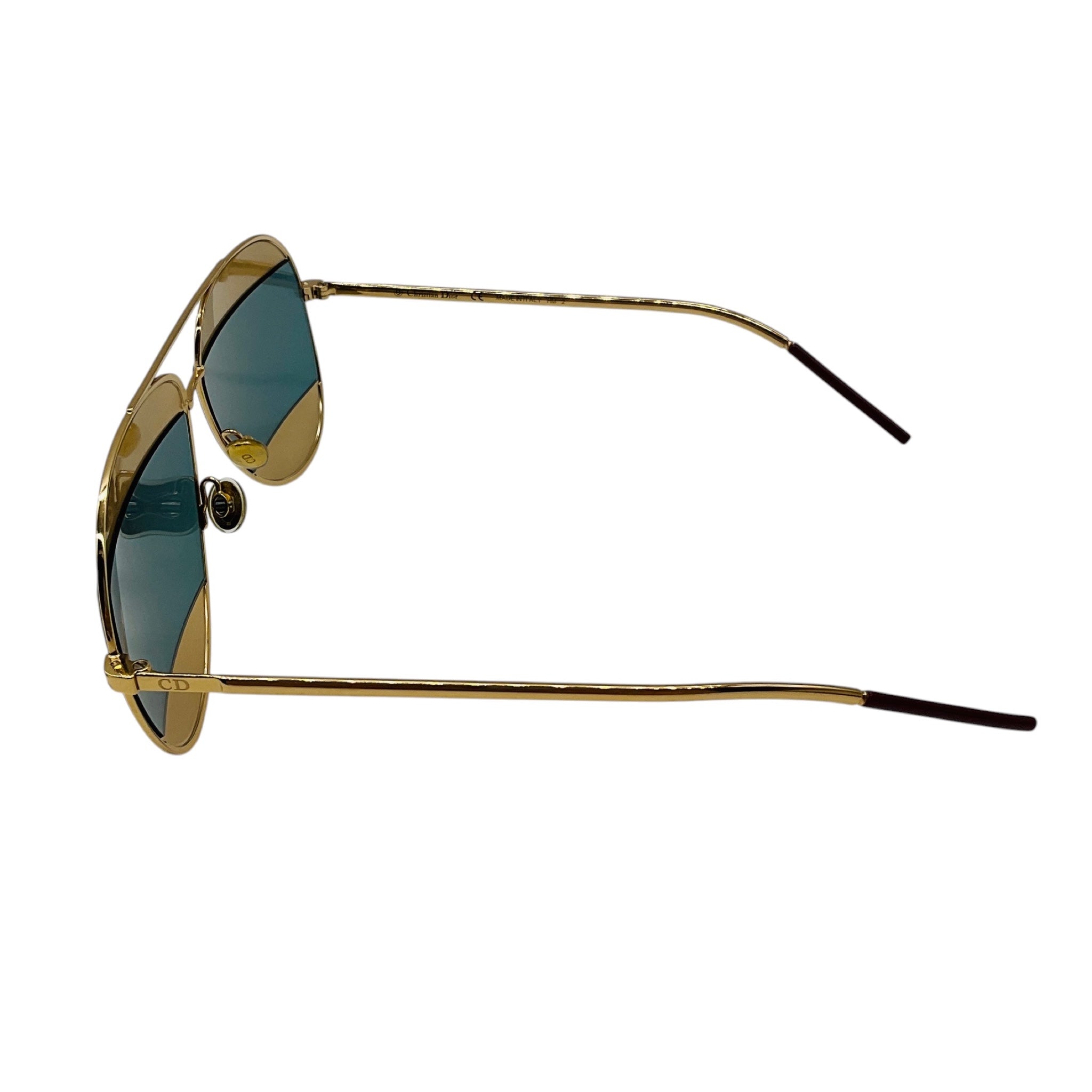 Christian Dior Gold / Silver Dior Split 1 Metal Frame Aviator Sunglasses