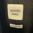 Load image into Gallery viewer, Hermes Black Short Sleeved Cashmere Coat with Lambskin Leather Details
