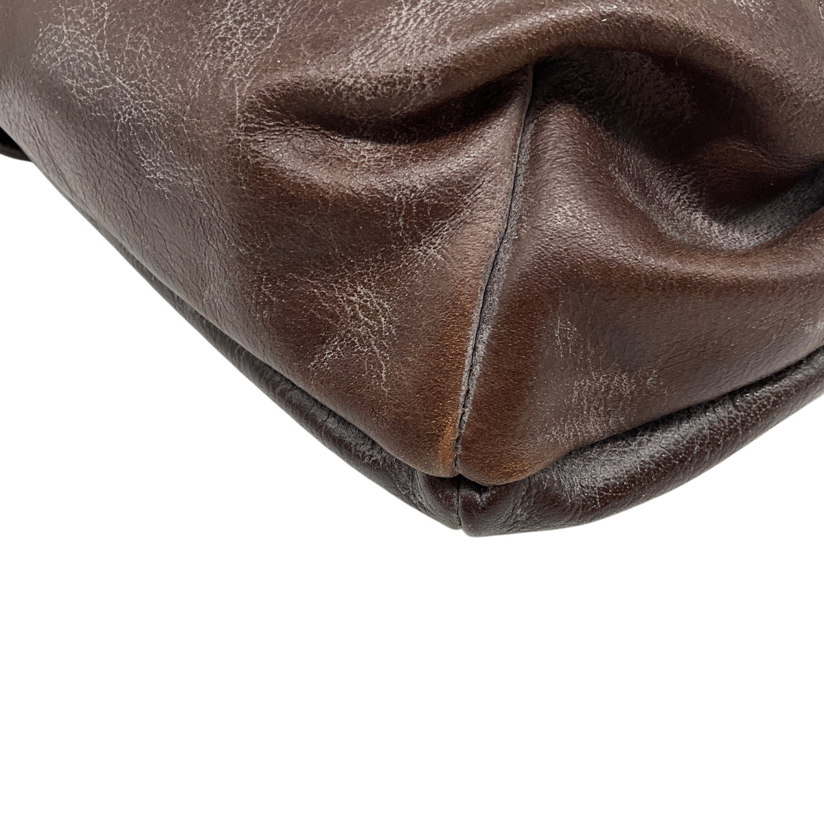 Marni Brown Leather Shoulder Bag with Gold Hardware
