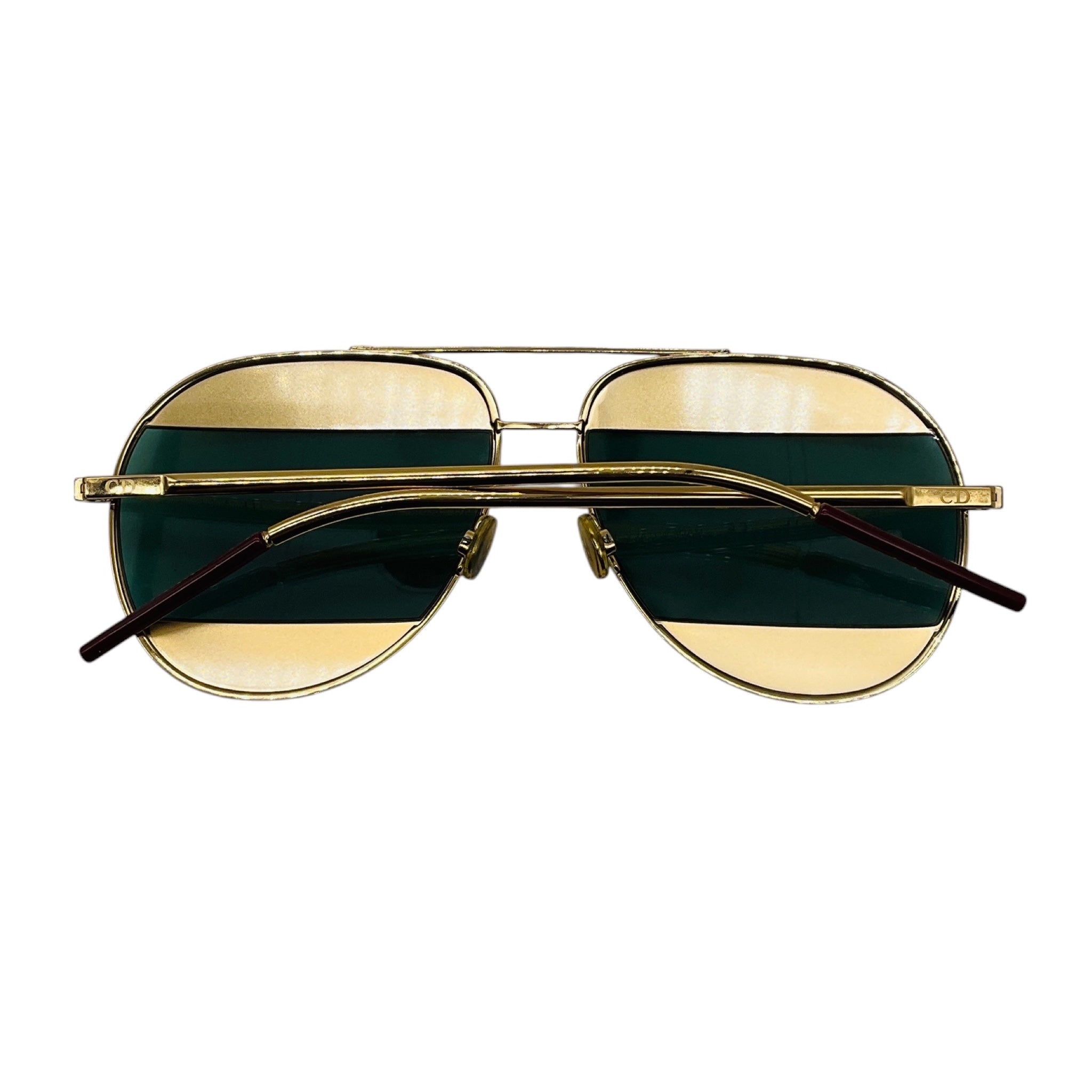 Christian Dior Gold / Silver Dior Split 1 Metal Frame Aviator Sunglasses