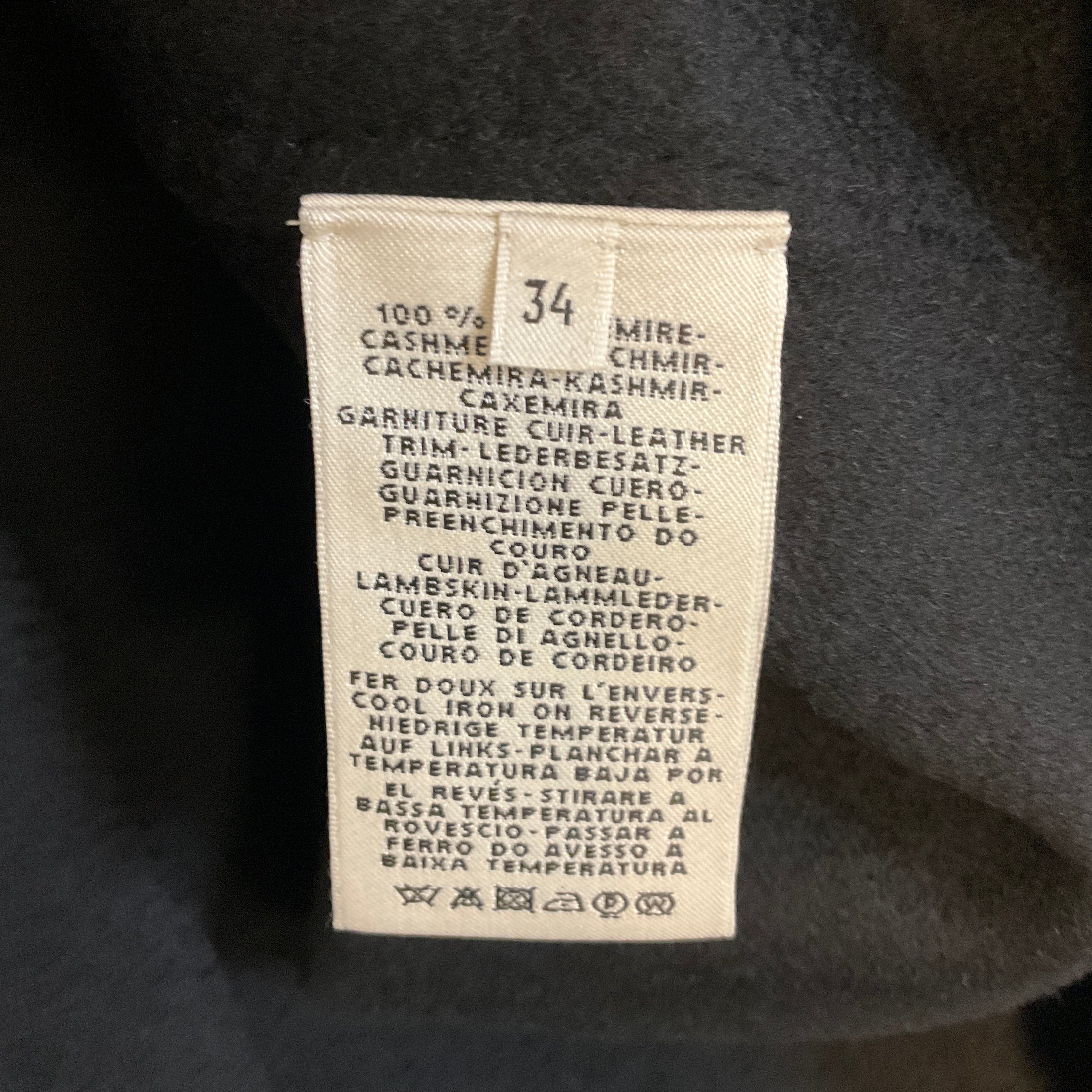 Hermes Black Short Sleeved Cashmere Coat with Lambskin Leather Details