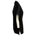 Load image into Gallery viewer, Hermes Black Short Sleeved Cashmere Coat with Lambskin Leather Details
