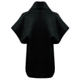 Load image into Gallery viewer, Hermes Black Short Sleeved Cashmere Coat with Lambskin Leather Details
