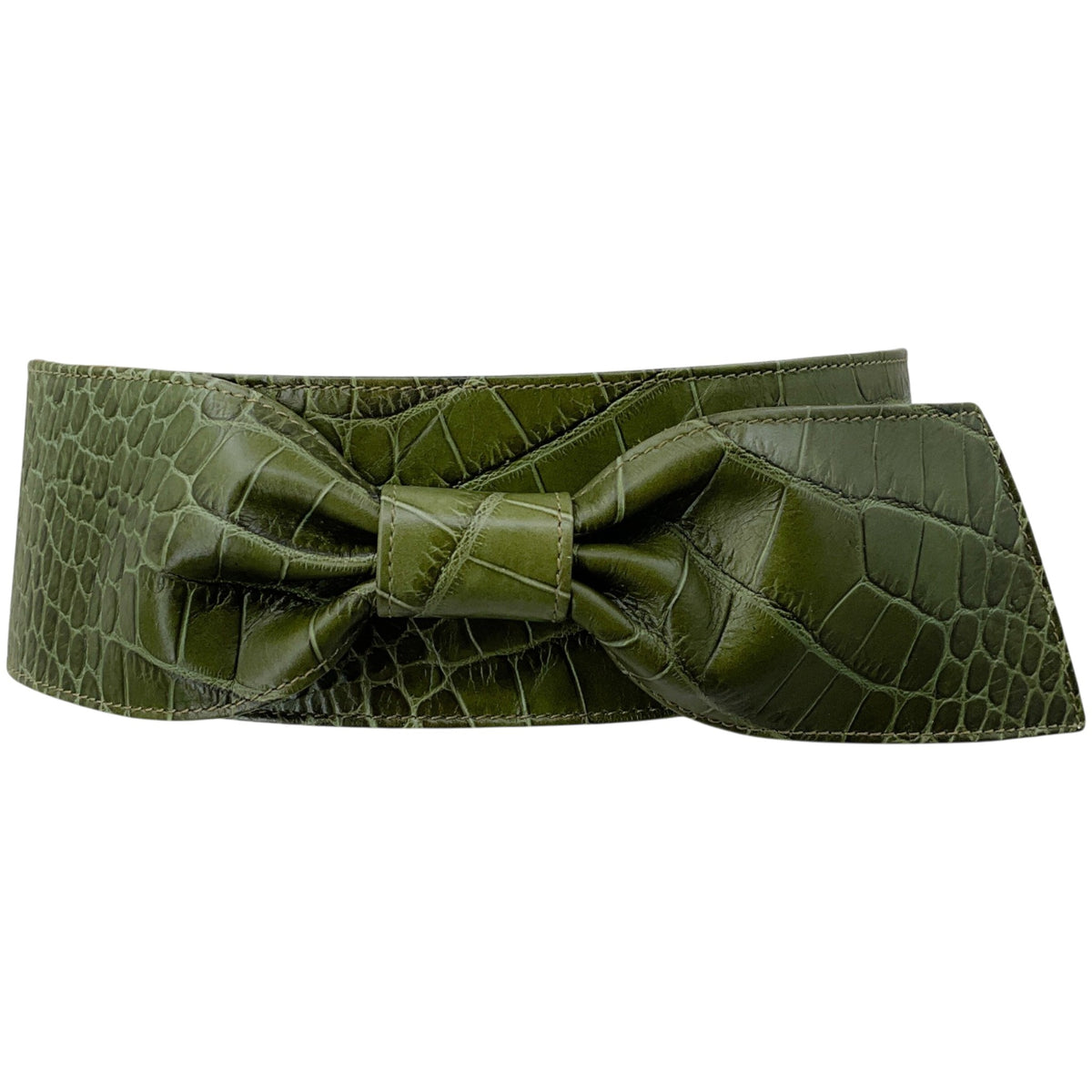 Marni Green Embossed Leather Wide Belt