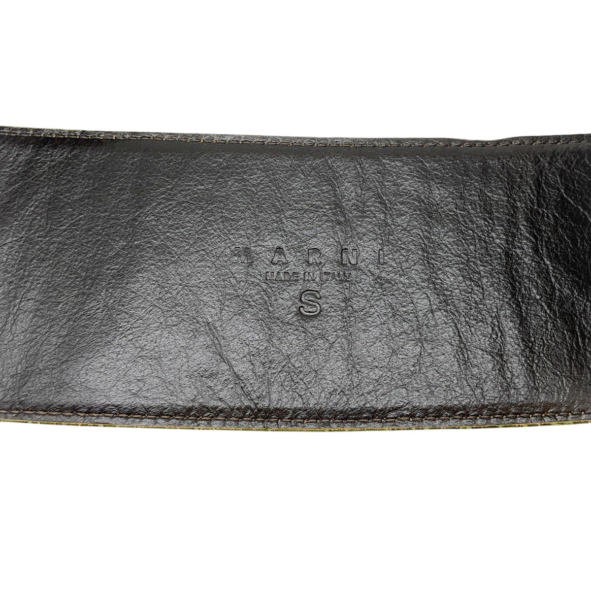Marni Green Embossed Leather Wide Belt