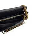 Load image into Gallery viewer, Valentino Black / Gold VLogo Leather Shoulder Bag with Rockstud Embellished Chain Strap
