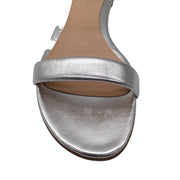 Gianvito Rossi Silver Metallic Jaime Ankle Strap Flat Sandals
