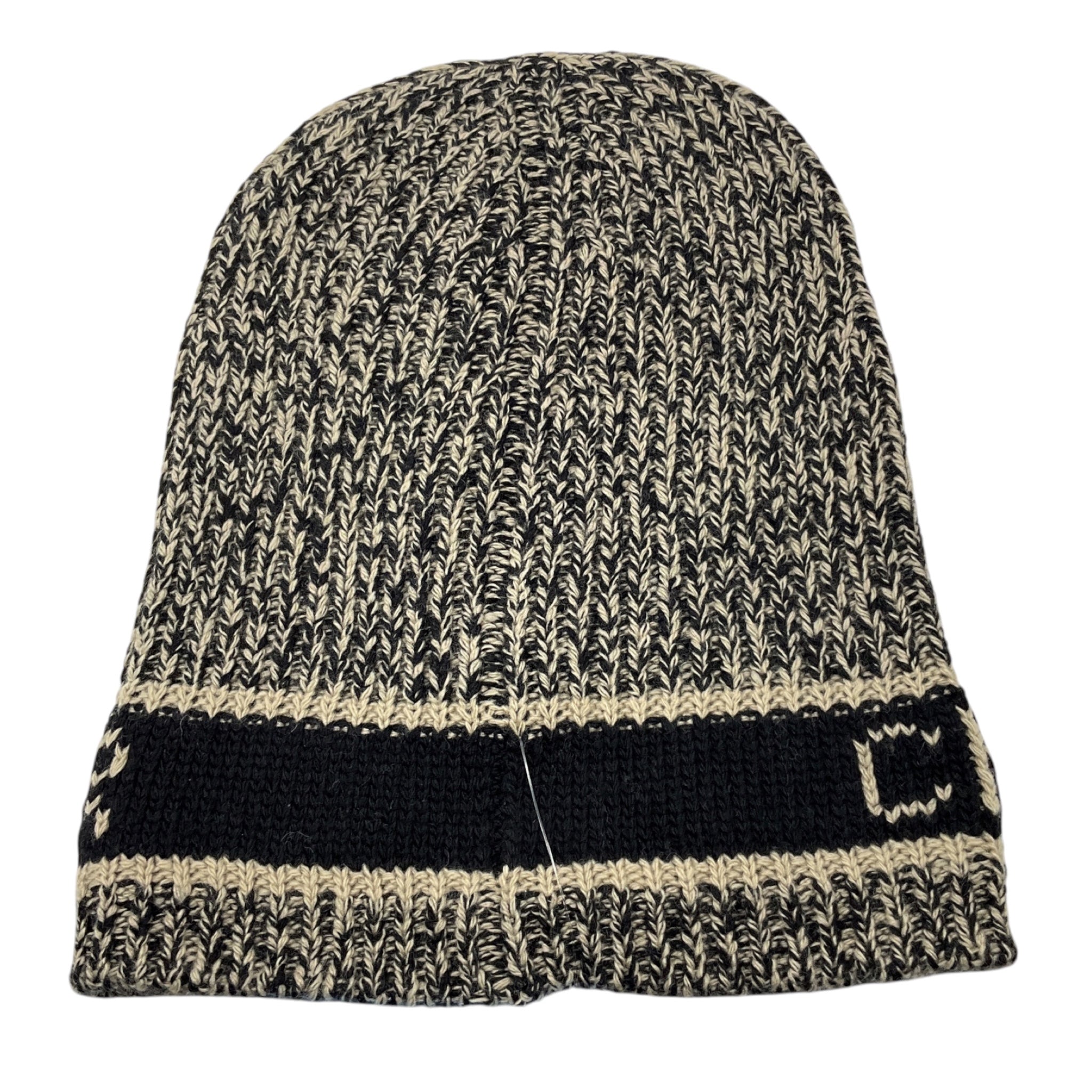 Christian Dior Beige / Black Wool and Cashmere Logo Knit Beanie