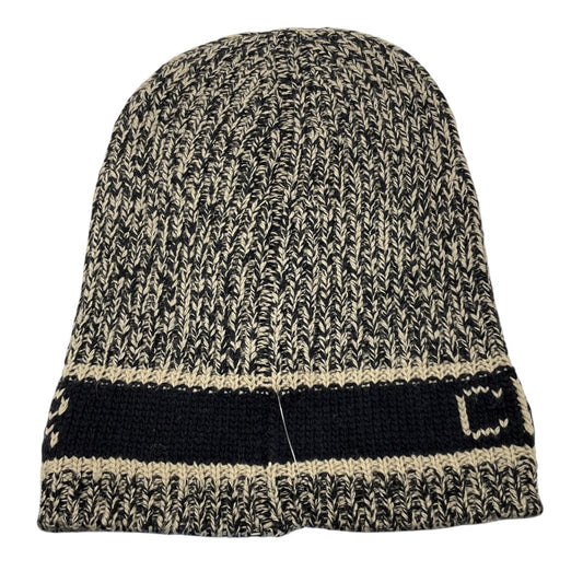 Christian Dior Beige / Black Wool and Cashmere Logo Knit Beanie