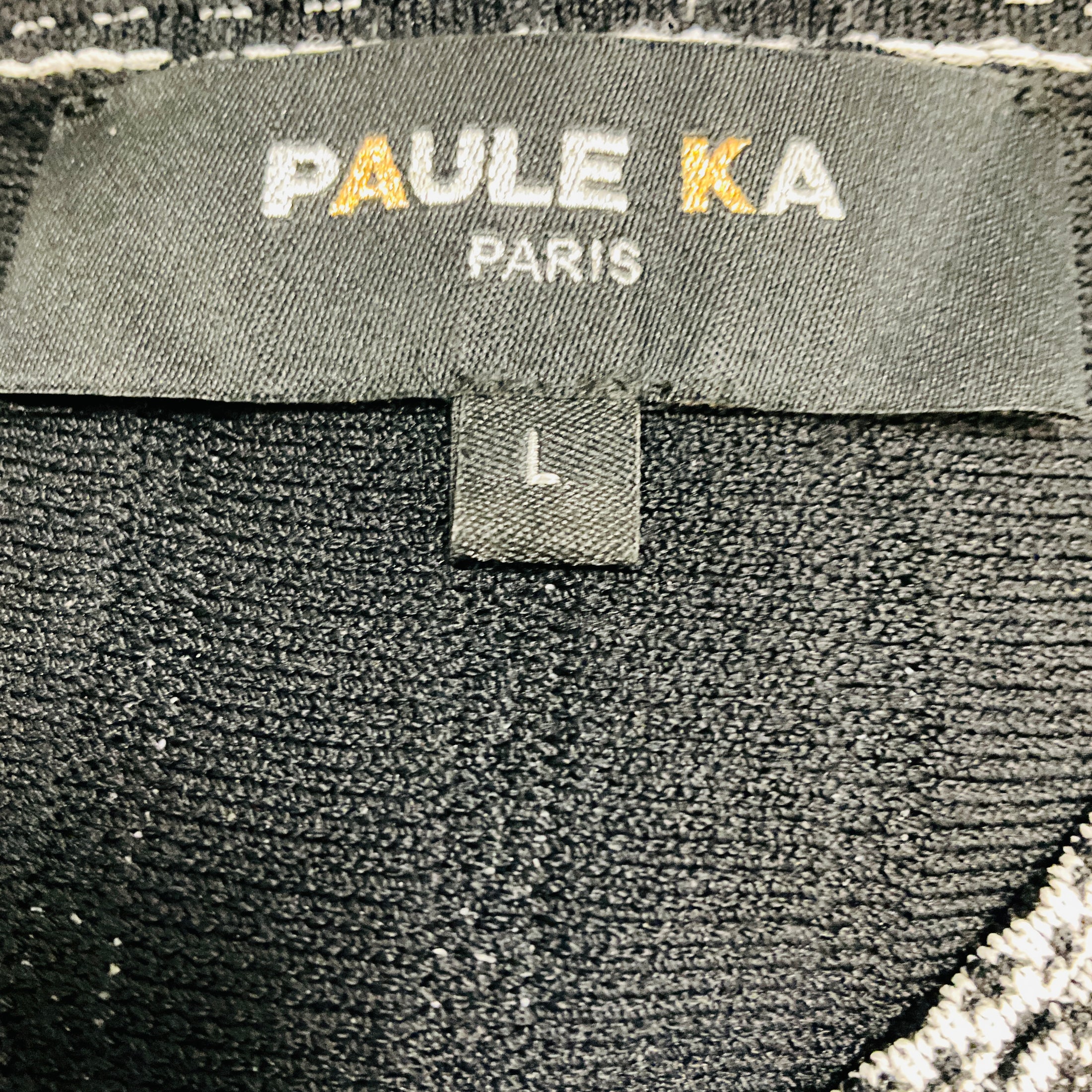 Paule Ka Black / White Viscose Knit Cardigan and Dress Set