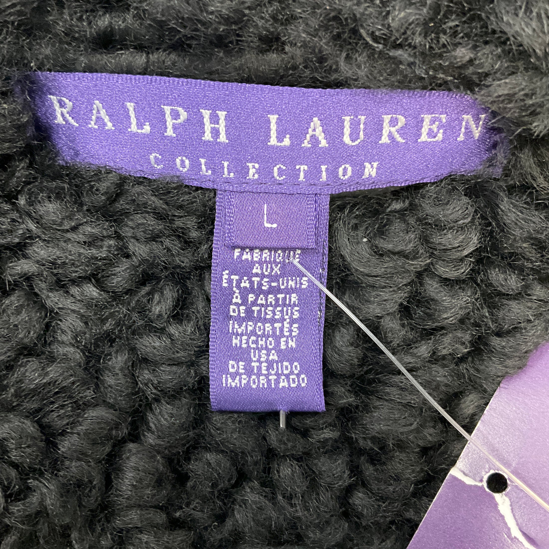 Ralph Lauren Collection Black Cropped Lamb Shearling Vest