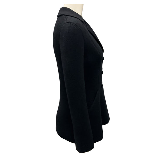 Christian Dior Black Double Breasted Wool Knit Bar Jacket