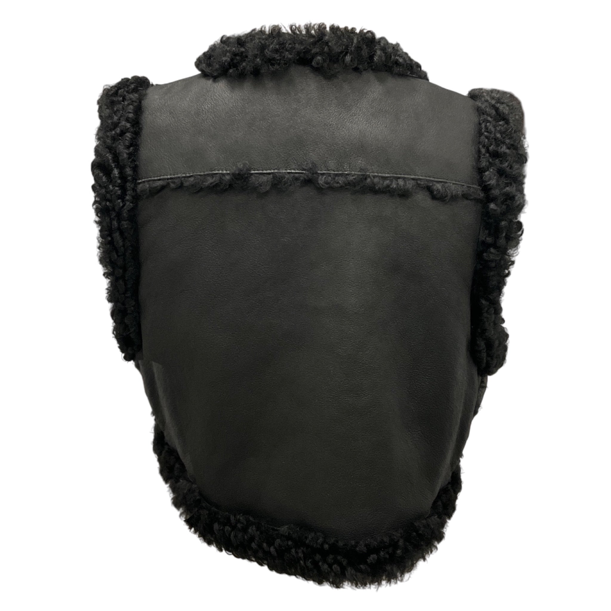 Ralph Lauren Collection Black Cropped Lamb Shearling Vest