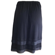Chanel Black Vintage 2002 Drawstring Waist Crepe Skirt