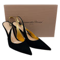 Load image into Gallery viewer, Gianvito Rossi Black Suede Yves Slingback Pumps
