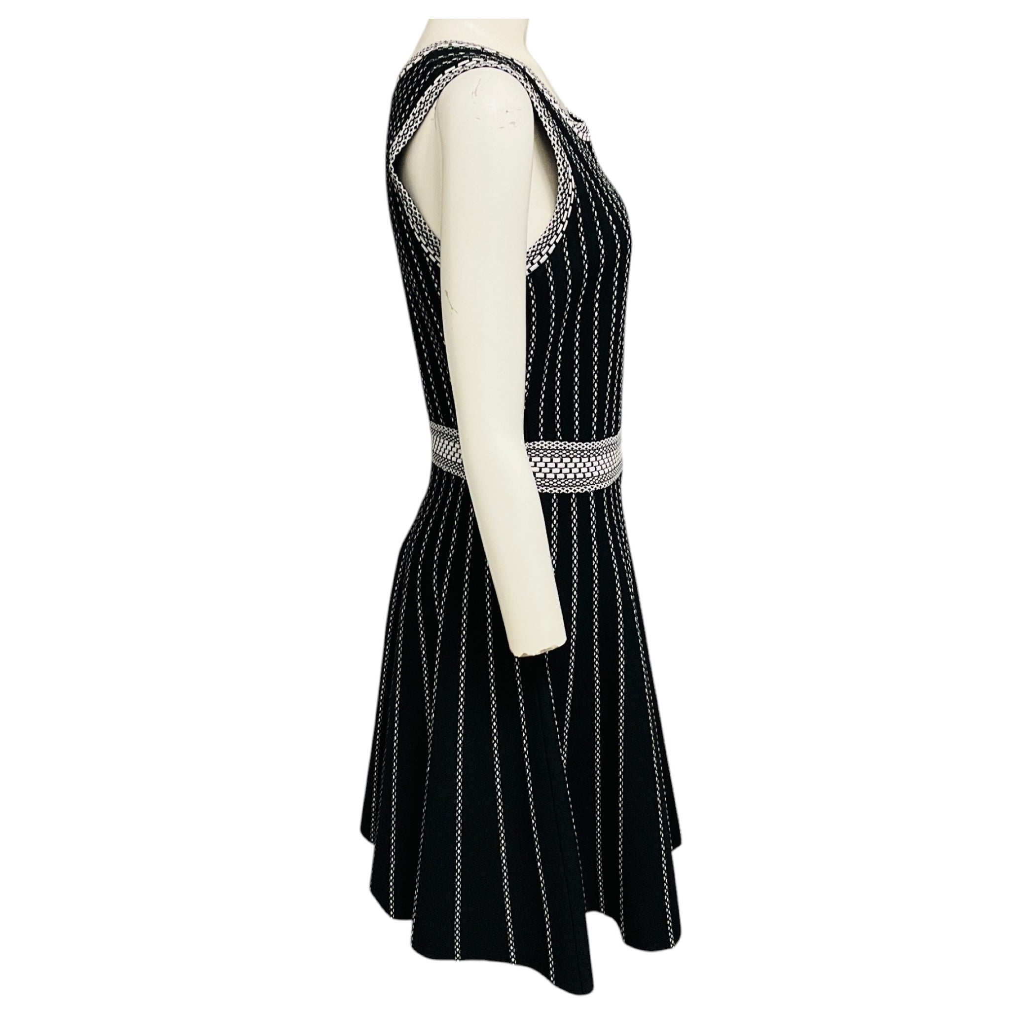 Paule Ka Black / White Viscose Knit Cardigan and Dress Set