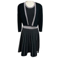 Load image into Gallery viewer, Paule Ka Black / White Viscose Knit Cardigan and Dress Set
