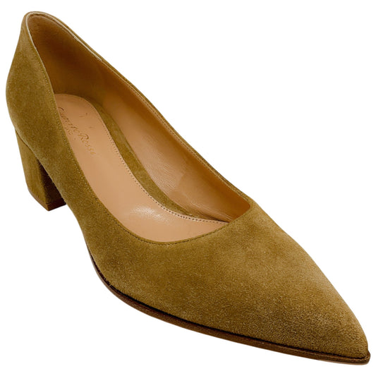 Gianvito Rossi Camel Suede Piper Pumps
