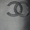 Load image into Gallery viewer, Chanel Black CC Logo Embroidered Tall Leather Boots with Grosgrain Cap Toe and Gold Chain Detail

