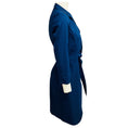 Load image into Gallery viewer, Lafayette 148 New York Navy Blue Cotton Stretch Wrap Dress
