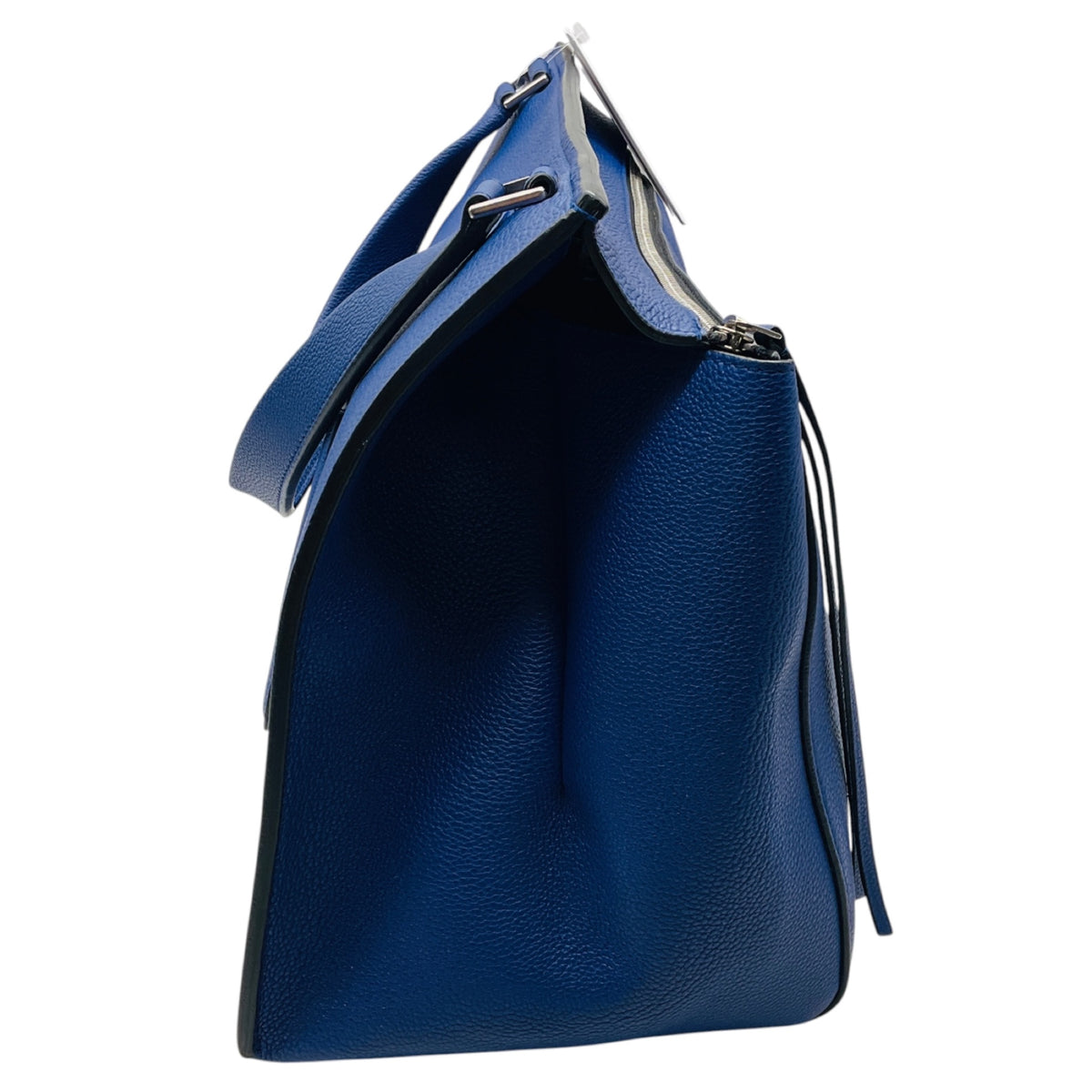Celine Blue Drummed Leather Large Edge Bag