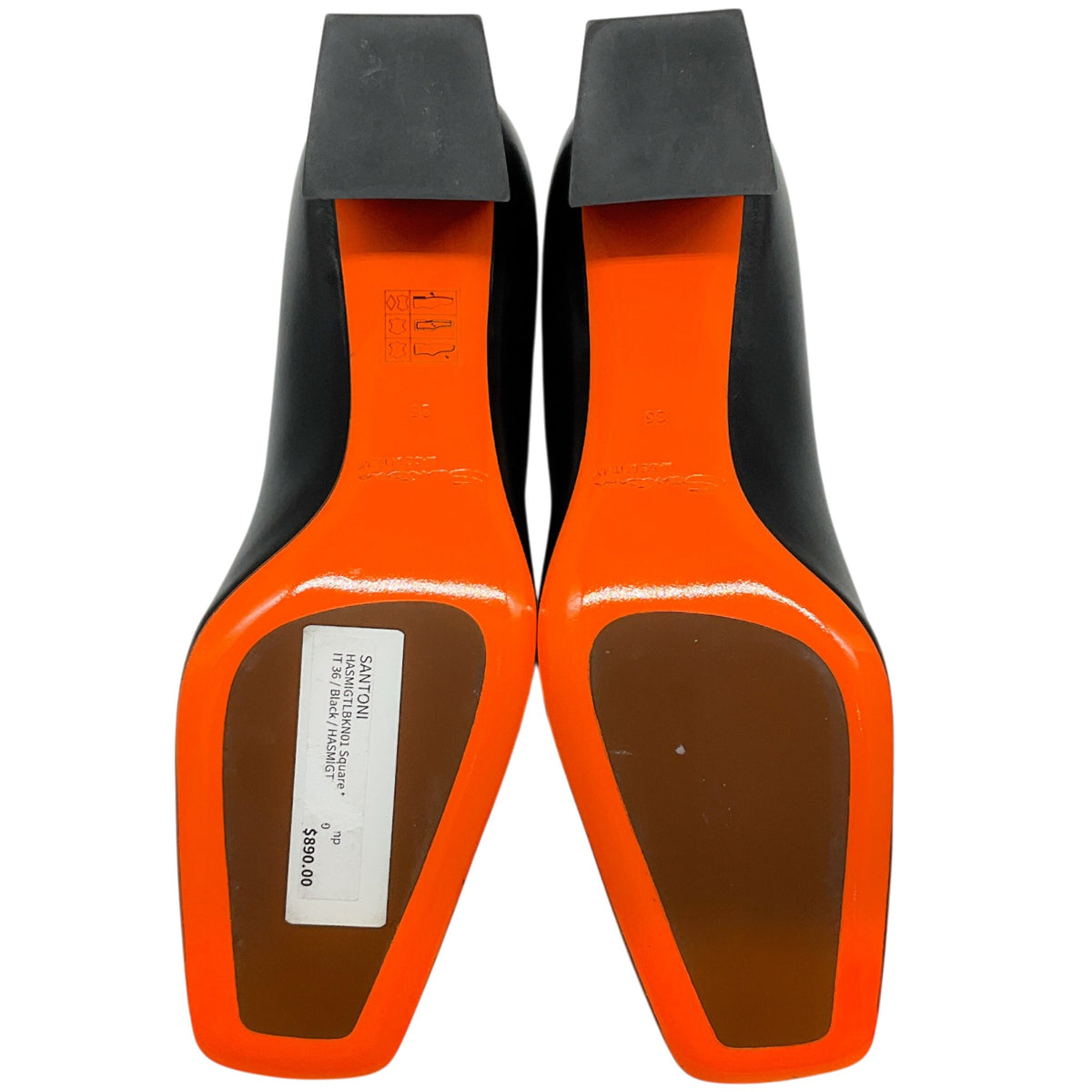 Santoni Black Leather Hasmig Buckle Pumps