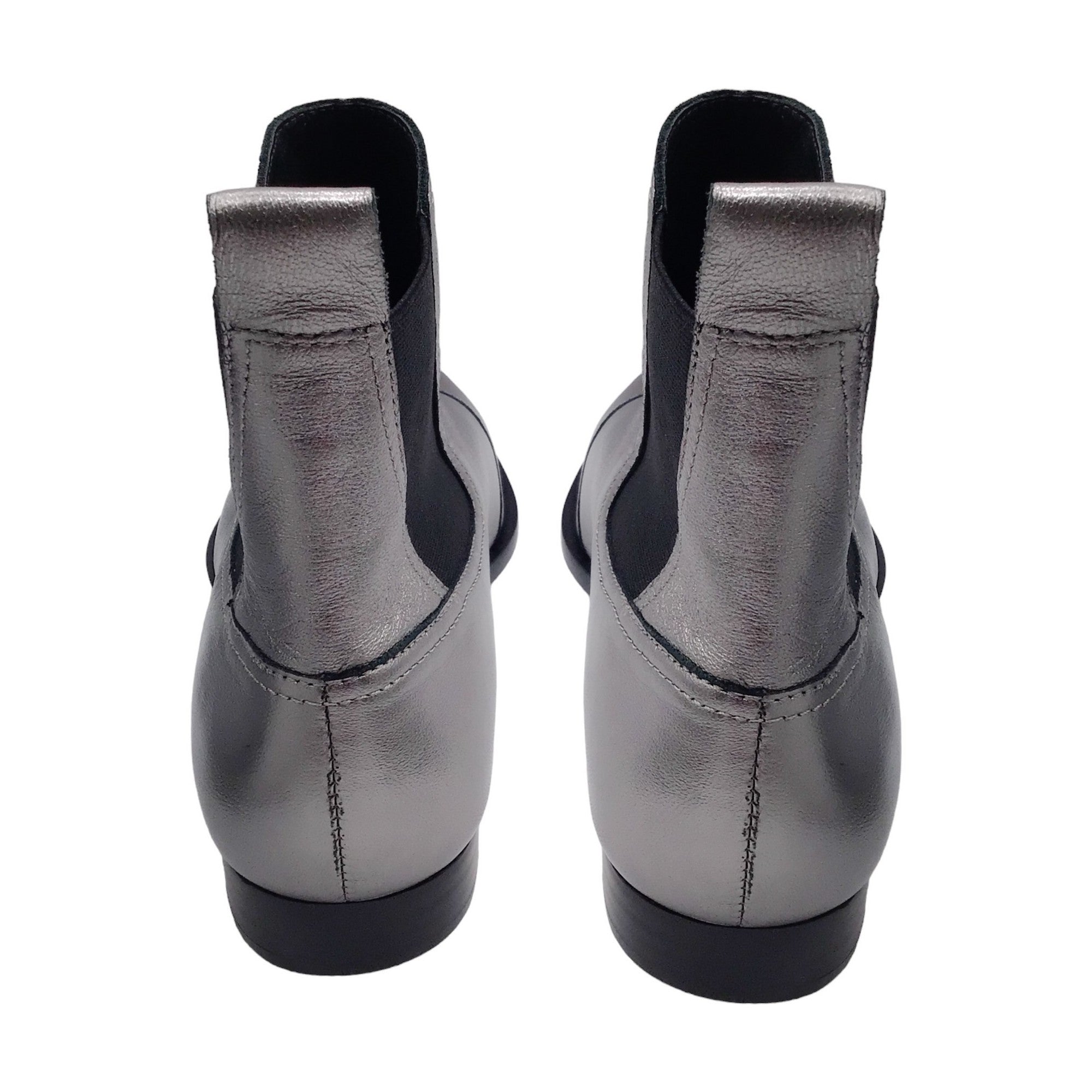 Rag & Bone Silver Metallic Pull-On Leather Ankle Boots