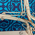 Load image into Gallery viewer, Hermes Blue Multi Mors et Gourmettes Print Square Silk Twill Scarf
