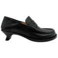 Load image into Gallery viewer, Loewe Black Leather Campo Flap Back Loafers
