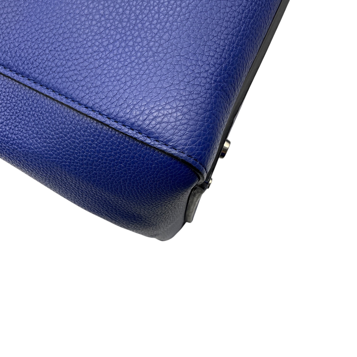 Celine Blue Drummed Leather Large Edge Bag