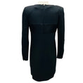 Load image into Gallery viewer, Saint Laurent Black Long Sleeved Crepe Mini Dress with Mesh Tulle Polka Dot Trim
