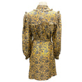 Load image into Gallery viewer, Sandro Gold / Blue Harmonie Printed Silk Ruffle Dress
