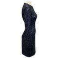 Load image into Gallery viewer, Michael Kors Collection Navy Sequined Stretch Tulle Long Sleeve Dress
